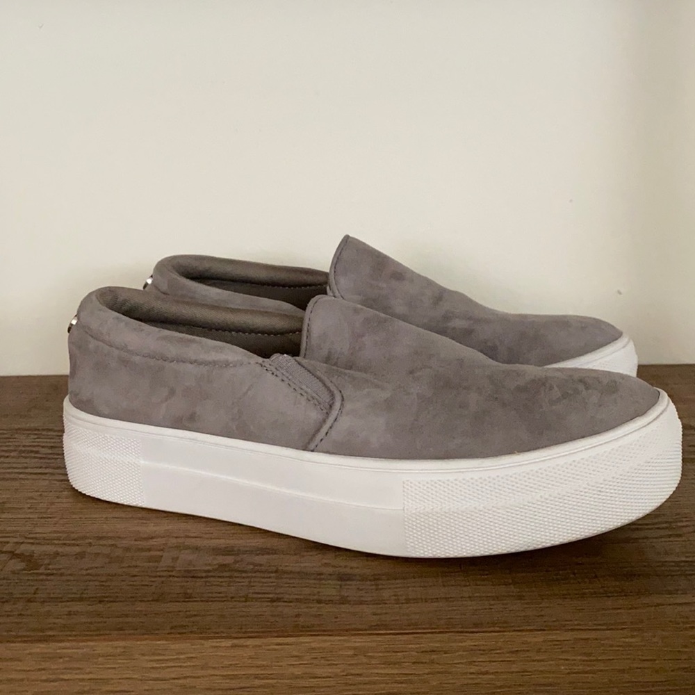 Steve Madden Gray Suede Slip Ons